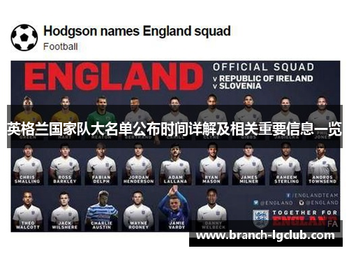 英格兰国家队大名单公布时间详解及相关重要信息一览